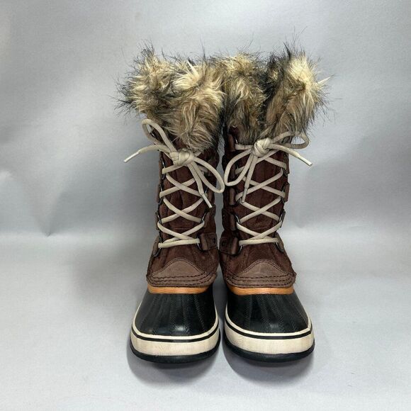 Sorel JOAN OF ARCTIC Boots Women's Size 7 Waterproof Brown Suede Winter Snow - Picture 2 of 14